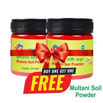 Rongdhonu Multani Mati Powder ( Multani Mati Gura) - 100 gm - (১টি কিনলে ১টি ফ্রি) - Rokomari product